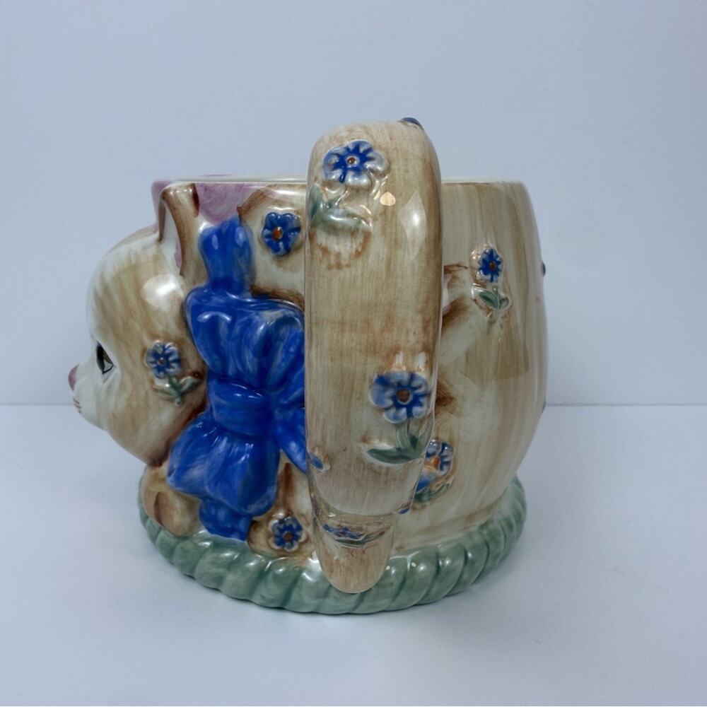 Gibson Ceramic 3D Cat Coffee Tea Mug With Bows And Flowers - Picture 6 of 10